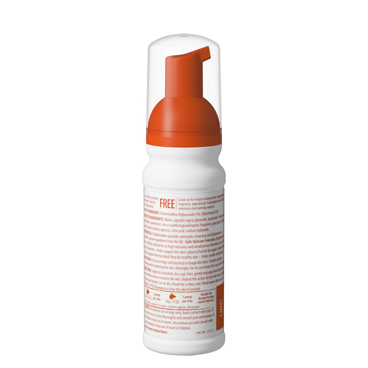 Douxo S3 Pyo Mousse, Contains 3% Chlorhexidine & 0.5% Ophytrium, Antiseptic & Hydrating, for Bacterial or Yeast Skin Infections, for Dogs, 5 fl. oz. (150mL)