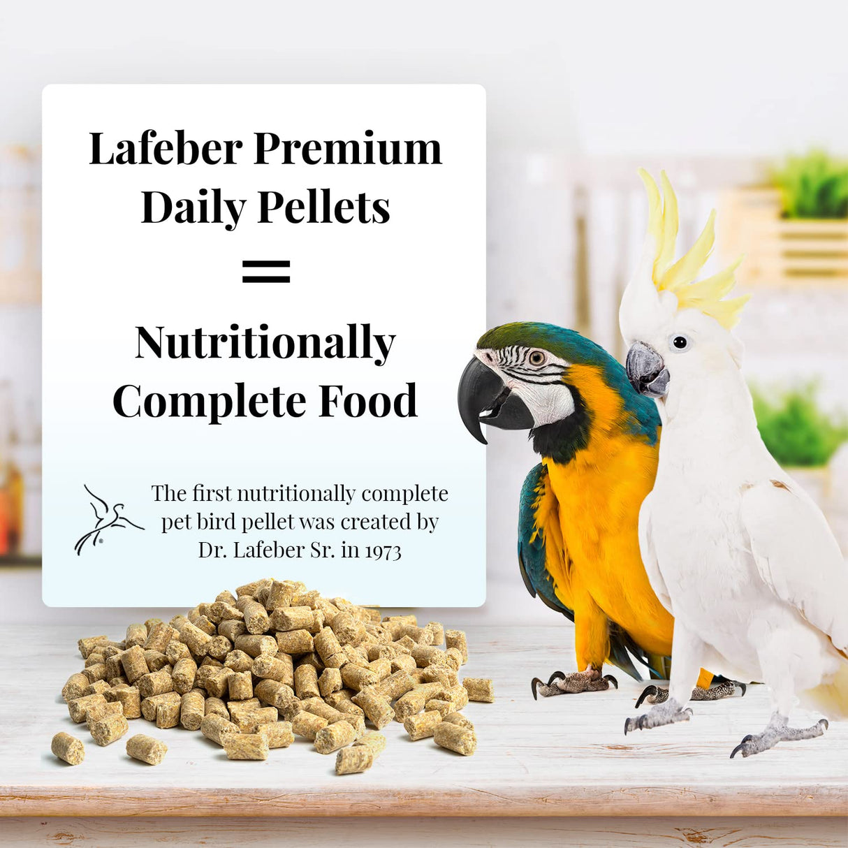 LAFEBER'S Premium Daily Diet Pellets Pet Bird Food, Made with Non-GMO and Human-Grade Ingredients, for Macaws and Cockatoos, 5 lb