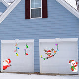 44PCS Christmas Car Refrigerator Decorations - Reflective Bulb Light Santa Reindeer Tree Snowman Magnet Accessories Set Xmas Holiday Cute Decor