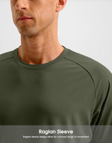 Soothfeel Mens Workout Shirts Quick Dry Athletic Running T-Shirts Short Sleeve Cooling Moisture Wicking Gym Active Tee Tops Olive L
