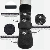 Mihachi Anti Slip Dog Socks, Dog Boots for Hardwood Floors Prevent Licking, Traction Control Waterproof Rubber Sole Paw Protectors for Small Medium Large Dogs,Grey 2XL
