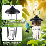 TOWDREU Hummingbird Nesters, Alpaca Wool Bird Nesting Material in Metal Cage - Unique Birds Lover Watcher Gift, Outdoor Garden Ornament, Refillable