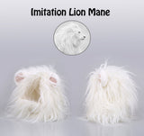 Onmygogo Lion Mane Wig for Cats, Funny Pet Cat Costumes for Halloween Christmas, Furry Pet Clothing Accessories (Size S, White)