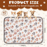 Chumia 40 Pcs Dog Blankets Soft Fluffy Fleece Washable Puppy Sleep Blankets Small Mat for Pets Throw Warm Bed Mat for Dog Puppy Cat (Grey,Heart,Star,Paw,Bone)