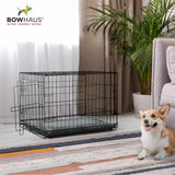 BOWHAUS Machine-Washable Dog Bed Pad & Tray for 36-Inch Kennel, Non-Slip Flat Cozy Sleeping Mat & Easy-Clean Plastic Replacement Crate Pan, Comfortable & Durable for Dogs, Rabbits, Cats, Various Pets