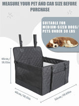 Dog Car Seat for Small and Medium Dogs,Waterproof Fabric with Breathable Mesh&Adjustable Dog Seat Belt for Car,Dog Bed for Back Seat Up to 30 LB-Small Black