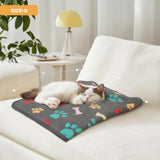 Luciphia 1 Pack 3 Blankets Fluffy Premium Fleece Pet Blanket Flannel Paw Printed Throw for Dog Cat(Large 41x31'', Grey/Brown/Blue)