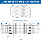 OUSHENG Car Dog Barrier for SUV, Adjustable Pet Divider Gate for Trunk Cargo Area, Universal-Fit Back Seat Heavy-Duty Wire Mesh Dogs Separator Guard Net, Vehicles Safety Travel Accessories