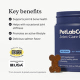 PetLab Co. Joint Care Chews - High Levels of Glucosamine for Dogs, Green Lipped Mussels, and Omega 3 - Dog Hip and Joint Supplement to Actively Support Mobility - Packaging May Vary - Salmon