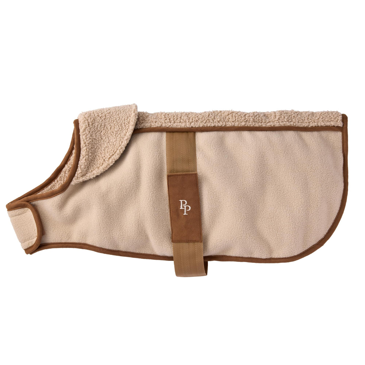 Pet Passion Aspen - The Cozy Sherpa Vegan Shearling Pet Jacket Sweater for Small, Medium and Large Dogs, Camel, X-Large (55-80 lbs)