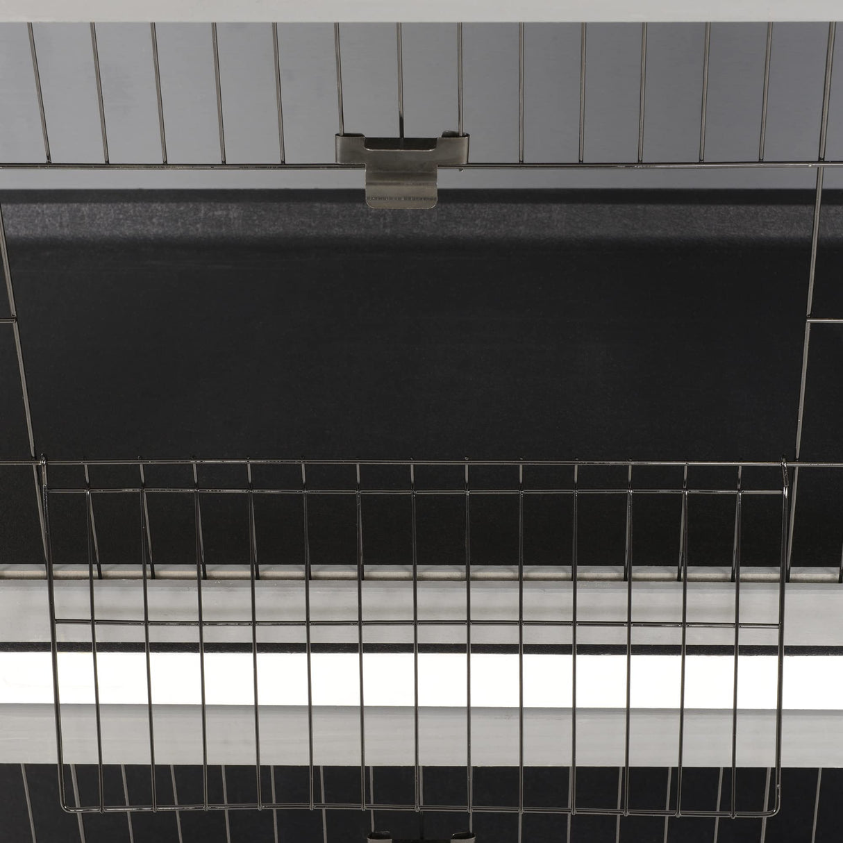 PawHut 54" 2-Story Large Rabbit Hutch Bunny Cage Wooden Pet House Small Animal Habitat with Lockable Doors, No Leak Tray and Waterproof Roof for Outdoor/Indoor Dark Grey