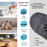 Penny & Niko Microfiber Pet Towel Mitts - Paw Cleaning and Drying Mitts/Gloves for Dogs and Cats (Gray, Standard - 4 Pack)