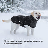 ASENKU Dog Coat, Dog Winter Jackets with Fleece Turtleneck, Windproof, Reflective Pet Snow Jacket for Cold Weather,Coats for Extra Large Size Dogs, Black, XXXXL