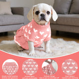 LIEVUIKEN Dog Sweater, Knitted Heart Pattern Puppy Sweaters for Small Medium Large Dogs, Girl Boy Winter Warm Soft Pet Clothes, Christmas Holiday New Year Pet Outfit Dog Apparel(Pink Hem, L)