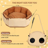 2-in-1 Convertible Pet Sling Carrier & Bed - with Breathable Mesh, Adjustable Strap & Pocket，for Travel, Vet Visit & Home Use, Up to 22lbs (KAKI)