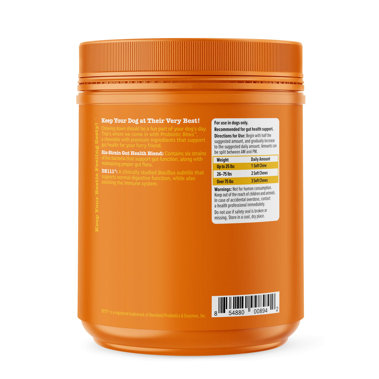 Zesty Paws Probiotics for Dogs, Digestive Enzymes Gut Flora, Digestive Health, Diarrhea & Bowel Support, DE111, Dog Probiotic Soft Chew for Pet Immune System, Pumpkin, 250 Ct