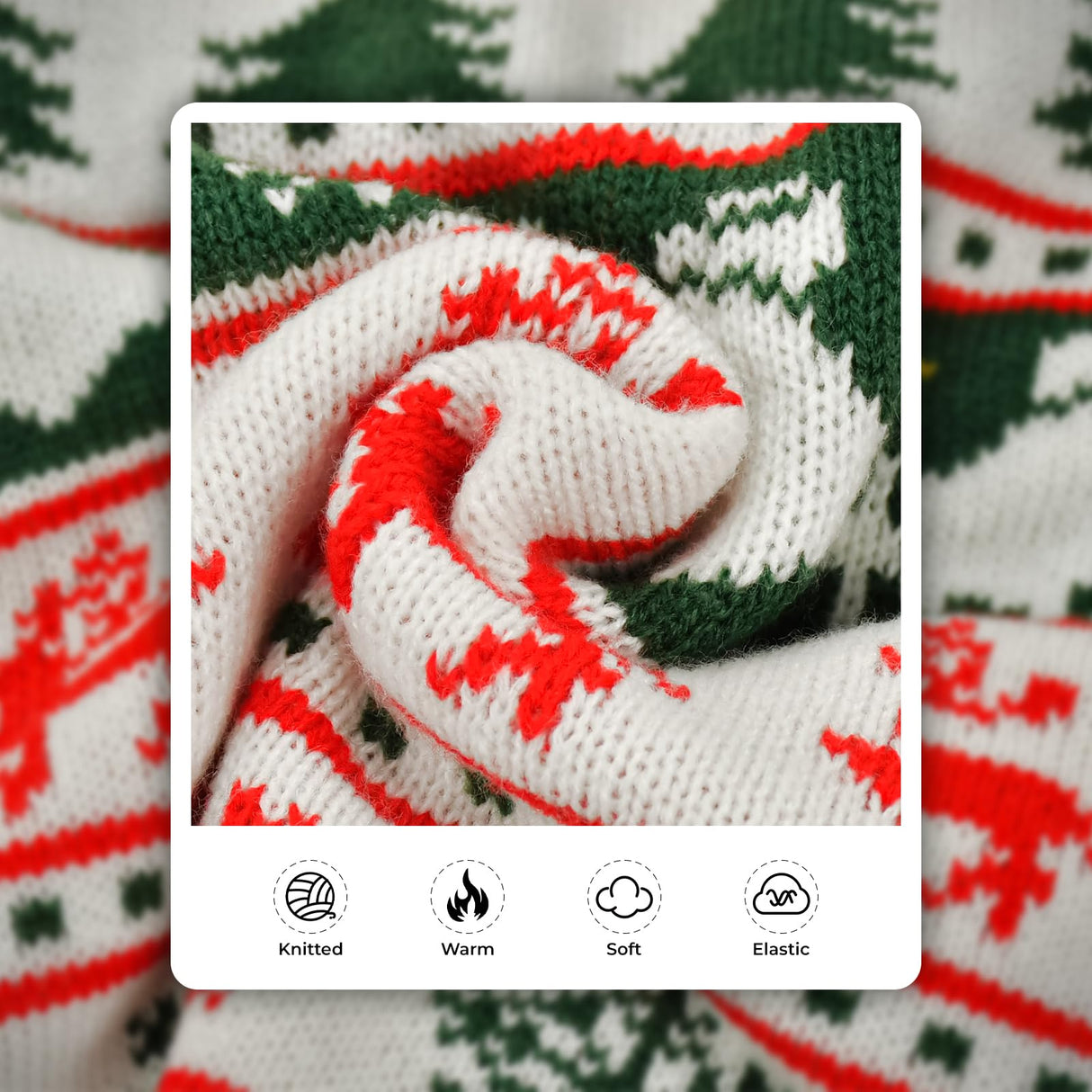 Vehomy Dog Christmas Sweater Warm Pet Xmas Turtleneck Sweater with Snowflakes Reindeers Bells Dog Christmas Knitwear Knitted Shirt Pullover Clothes for Medium Large Dogs L