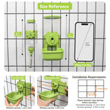 Automatic Pet Food Water Dispenser, Auto Gravity Pet Feeder Water Bottle Set for Cage, Feeding Station for Puppy Kitten Rabbit Guinea Pigs Chinchilla Ferret Hedgehog (Green)