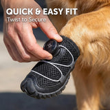 4 Pack Dog Boots with Dial Adjustment, Breathable Mesh Dog Shoes, Anti-Slip Sole Paw Protectors for Outdoor Walking, Hiking, Hot Pavement and Rain, for Small Medium Dogs (Blue, 6 (28-52lbs))