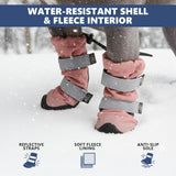 Spark Paws Dog Rainboots, Waterproof Dog Shoes for Medium to Large Dogs, Non Slip, Dog Booties and Paw Protectors - 4PCS Doggie Hiking Boots with Reflective Straps - Pink