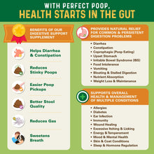 Load image into Gallery viewer, Perfect Poop Digestion &amp; General Health Supplement for Dogs: Fiber, Prebiotics, Probiotics &amp; Enzymes Relieves Digestive Conditions, Optimizes Stool, and Improves Health (Chicken, 4.2)
