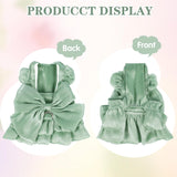 Yaopelky Dog Princess Dress for Small Dogs Cat Bow Dress with D-Ring Dog Girl Wedding Clothes Cute Puppy Tutu Skirt Doggy Summer Costume (Green, Medium(5.5-7.7lb))