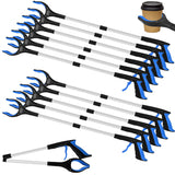 Tottist 12 Pack Grabber Reacher Tool for Elderly, 32" Extra Long Litter Stick Lightweight Handy Claw Grabber for Arm Extension Garbage Gripper Trash Pick up Litter Picker Garden(Blue Classic)