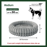 BALANCE Luxury Donut Dog Bed, 30 Inches Round Dog Bed Medium Size Dogs Washable, Orthopedic Calming Dogs Bed for Pets with Anti-Slip Bottom, Oatmeal