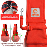 Tomkas Small Dog Sling Carrier - Zipper Pocket & Adjustable Strap - for 3-10 lbs Pets(Red)
