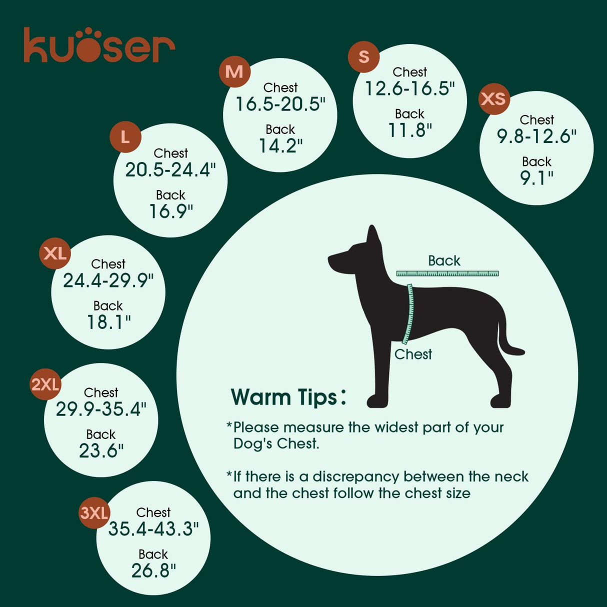 Kuoser Dog Jacket, Dog Coats for Large Dogs Winter Waterproof, Reflective Doggie Vest with Leash Hole, Cold Weather Coats Pet Snow Jacket for Labrador Beagle, Purple XL