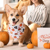 Huhumy 100 Pcs Thanksgiving Fall Dog Bandanas Bulk 3 Sizes Dog Washable Bandana Adjustable Washable Autumn Scarf for Thanksgiving Holiday Small Medium Large Pet Supplies