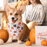 Huhumy 100 Pcs Thanksgiving Fall Dog Bandanas Bulk 3 Sizes Dog Washable Bandana Adjustable Washable Autumn Scarf for Thanksgiving Holiday Small Medium Large Pet Supplies