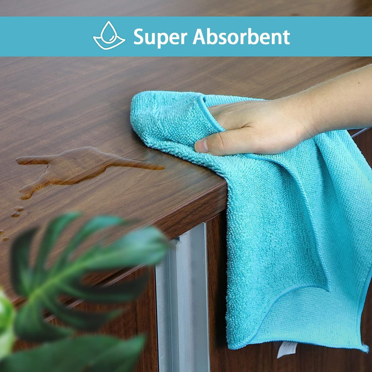 Microfiber Cleaning Cloth 210GSM, Pack of 12, Size:11.5" x 11.5", Ultra-Soft, High-Density Non-Abrasive Cleaning Towels for Cars, Glass, Kitchen, Reusable Rags, Blue/Green/Yellow/Pink