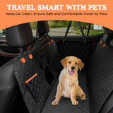 Dog Car Seat Cover For Back Seat, 100% Waterproof Hammock & Back Seat Protector 137*147 cm (54*58 in), Heavy Duty 600D Oxford, Non-Slip, Scratchproof, Easy to Clean, Universal Fit for Cars,