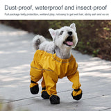 Dog Boots Leggings Waterproof Dog Pants Anti-Slip Dog Shoes Pet Paws Protector Dirty-Proof Dog Outdoor Walking Running Hiking Booties (Yellow, Medium)