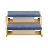 VEVOR Wood Pet Stairs, 2-Step Dog Stairs for Beds, Sofa & Cars, 110lbs Load Capacity, Floded Flat Design, Stable & Sturdy Cat & Dog Step Ladder for Small Medium Large Older Pet Puppy Essentials