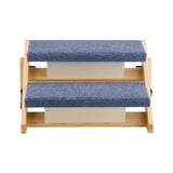 VEVOR Wood Pet Stairs, 2-Step Dog Stairs for Beds, Sofa & Cars, 110lbs Load Capacity, Floded Flat Design, Stable & Sturdy Cat & Dog Step Ladder for Small Medium Large Older Pet Puppy Essentials