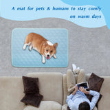 Upgraded Self-Cooling Mat for Dogs & Cats - Thicken, Washable, Non-Toxic, Foldable & Non-Slip Dog Cooling mat Pet Cooling Pad for Indoor, Outdoor, Car- Perfect for Summer (Blue, 18“*24”(Small))
