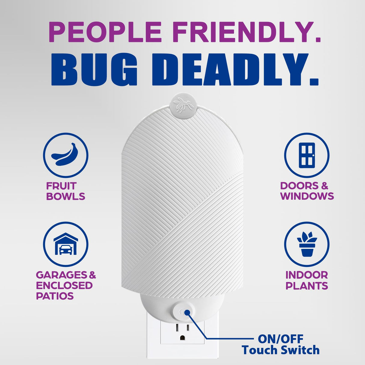 Flying Insect Trap for Indoor Use (2 Staters & 6 Refill Cartridges), UV Light Bug Catcher for Fruit Flies, Gnats & Small Flying Pests, Silent, No-Zap, Mess-Free