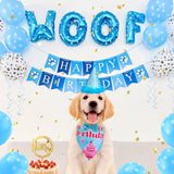 Floofelove 9Pcs Boy Gril Dog Birthday Decorations - Boy Dog Birthday Hat Party Supplies with Birthday for Dogs Hat Bandana Banner & Balloons Bow tie Outfits