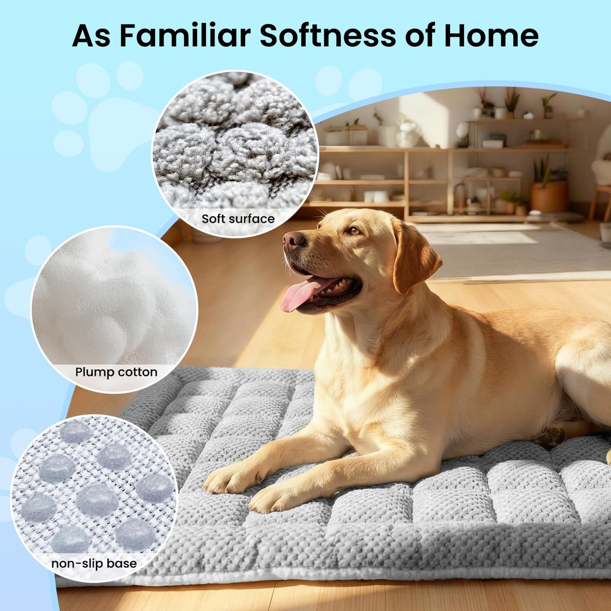 REEVAA Dog Bed Mat for Car Backseat [Extra-Thick & Chew-Resistant], Road Trip Bed to Fully Protect Dog's Safety, Fits Trucks/SUVs Back Seat Cover Extenders, Grey, 54x24x1.8 inch