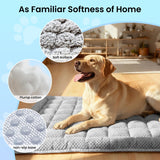 REEVAA Dog Bed Mat for Car Backseat [Extra-Thick & Chew-Resistant], Road Trip Bed to Fully Protect Dog's Safety, Fits Trucks/SUVs Back Seat Cover Extenders, Grey, 54x24x1.8 inch