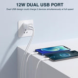 USB Wall Charger, Dual Port Cube Power Adapter Charger Plug Block Charging Box, Dual Port Wall Charging Adapter, Compatible for i Phone 14 13 12 11，Milky White (3-Pack)