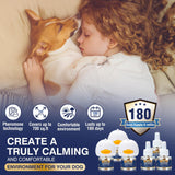 Diffuser Kit Dog Pheromones Appeasing Pheromone Diffuser to Calm Reduce Aggression Fighting Barking (3 Plug in+ 6 Pack 48ml Refill) for Anxiety Relieve Relief