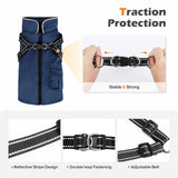 Dog Winter Coat with Harness Built-in | Waterproof Dog Jacket with Zipper & Fleece Lining | Reflective Cold Weather Coat for Small Medium Large Dogs