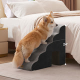 ZOMISIA Dog Ramp for Large Dogs - 24" H 5 Steps Pet Stairs for High Bed with Tunnel 2 in 1 with Zippers Suitable, Indoor Cat Ladders with Non-Slip Bottom, Black