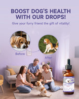 Collagen for Dogs - Dog Collagen Drops with Glucosamine, MSM, Biotin, VitaminC & E, Coconut Oil - Hip & Joint Supplement for Dog, Skin Coat Health, Gut & Immune Health, 60ml Collagen Drops for Dogs