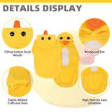 KOOLTAIL Dog Duck Costume Clothes, Funny Dog Outfits Fleece Sweater Hoodie, Pet Cute Halloween Cosplay Cold Weather Coats with Leash Hole for Small Medium Large Dogs Pug Pitbull Corgi Puppy, Yellow SM