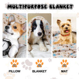 Rezutan Dog Blanket for Large Dogs, Upgraded 3 Pack Dog Cat Flannel Blankets Washable, Soft Pet Mat Throw Cover Suitable for Kennel Crate Bed, Cute Paw Pattern, Beige, 31" x 41"