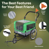 Deckly 4in1 Dog Bike Trailer - Dog Bicycle Trailer Attachment with 88lb Max Weight, Smooth Rolling Wheels Stroller - Pet Bike Carrier for Dogs, Versatile Pulling Cart for Cargo & Small/Large Dogs